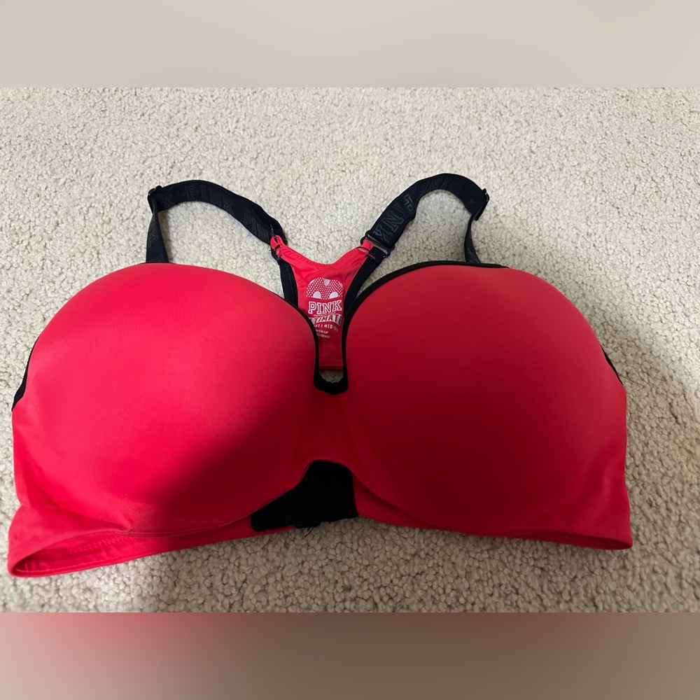 Victoria's Secret Hot Pink & Black Racerback T-Shirt Bra